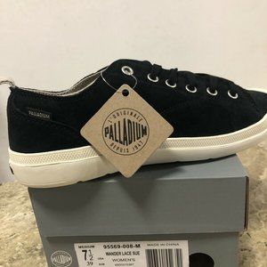 NIB Palladium Wander Lace SUEDE Black SHOE sneaker